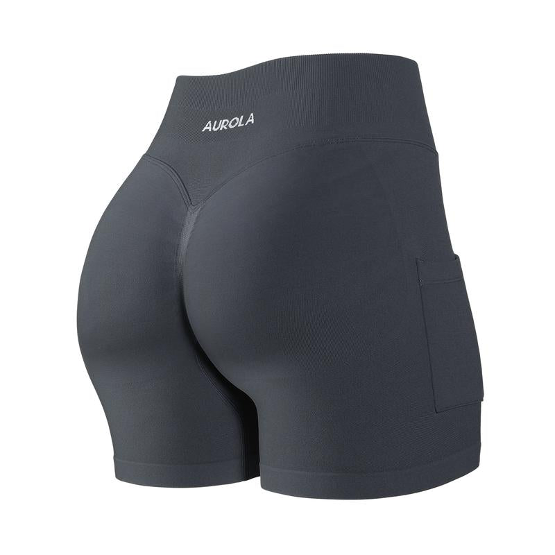 AUROLA Side Pockets Influence Shorts 4.5'' Squat Proof Seamless Workout Shorts for Women, Gym Running Yoga Shorts