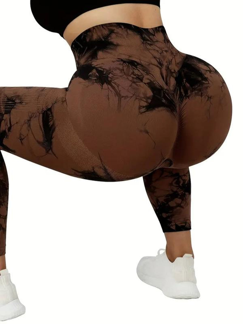 Women Workout Leggings Scrunch Butt High Waist Gym Yoga Pants Tights Tie Dye Yoga Legging