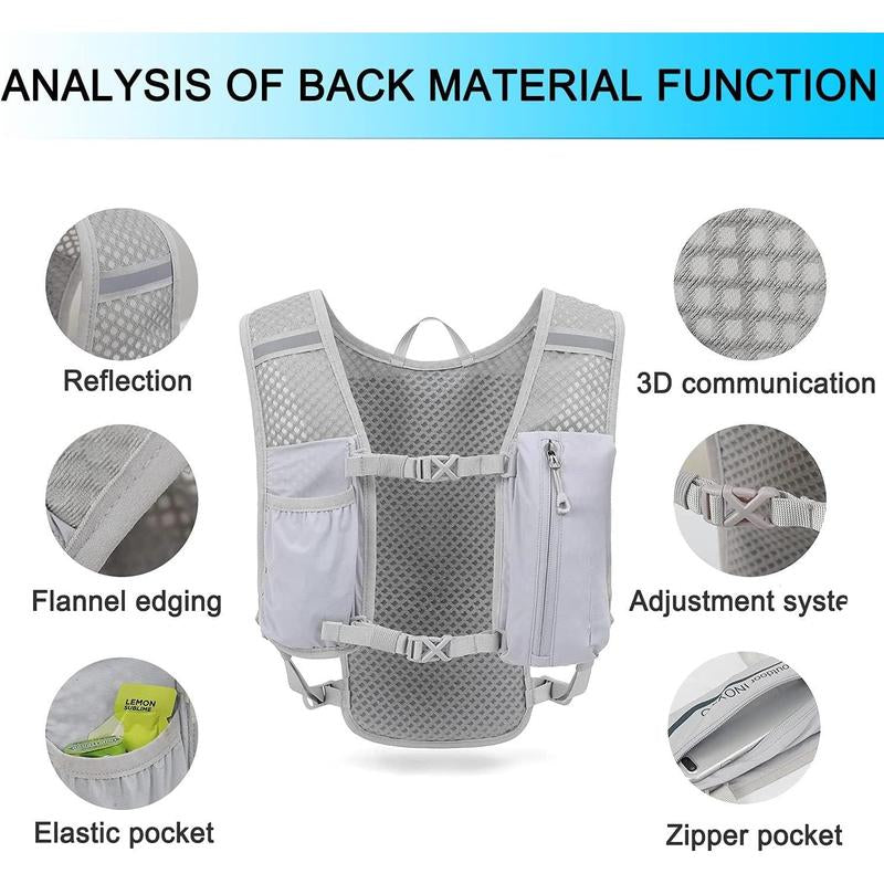 Lightweight Running Hydration Vest Backpack with 1.5L Water Bladder for Hiking, Cycling, and Marathons