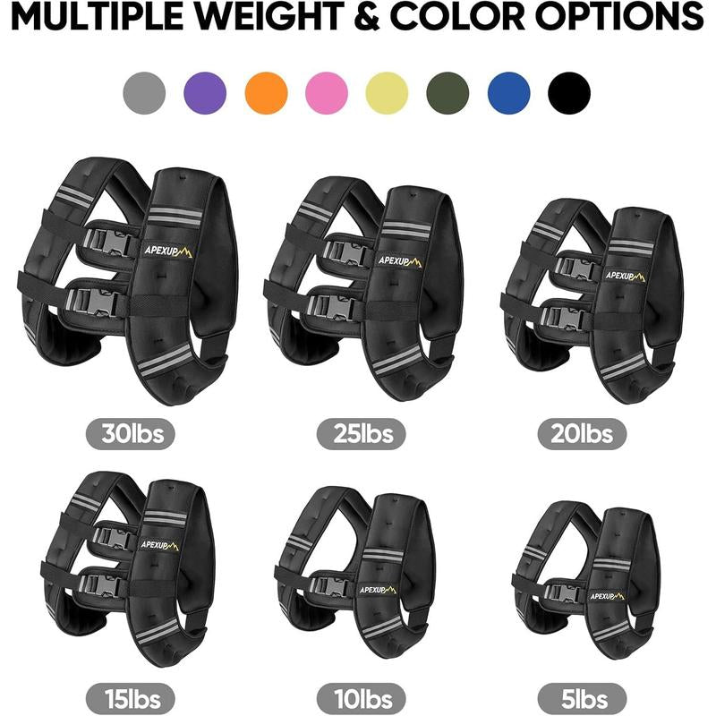 Weighted Vest Men 5Lbs/10Lbs/15Lbs/20Lbs/25Lbs/30Lbs Weights with Reflective Stripe, Weighted Vest for Women Workout Equipment for Strength Training Running