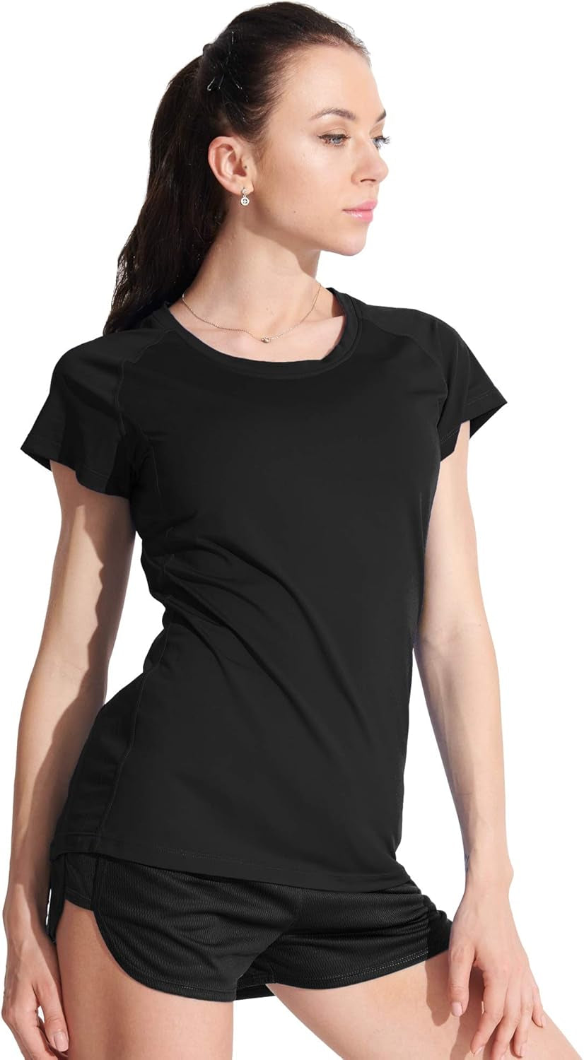 Women'S Workout Shirts for Running Yoga Tee Shirts Dry Fit Pack of 3