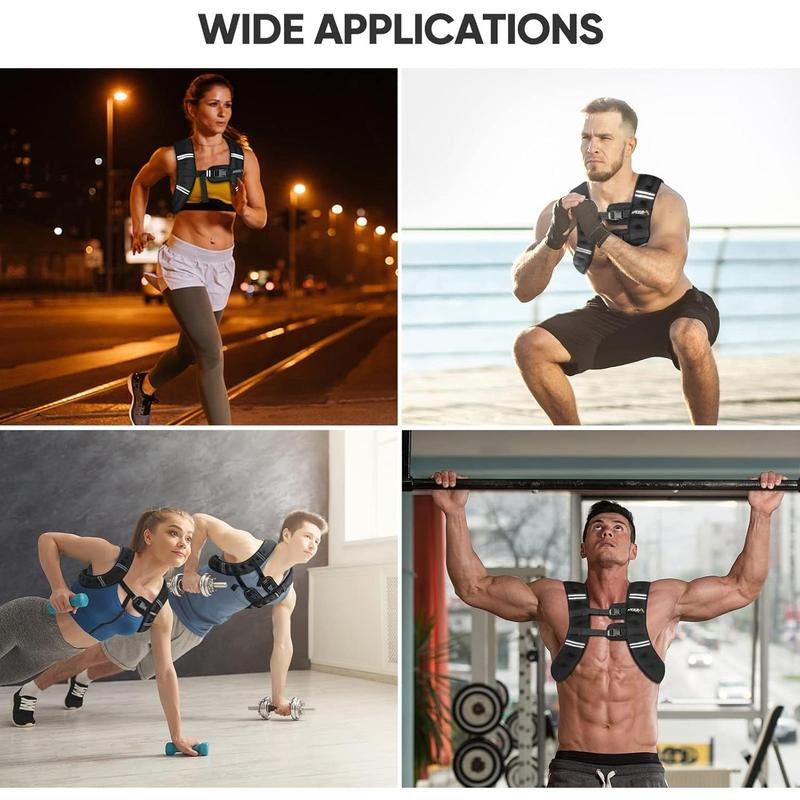 Weighted Vest Men 5Lbs/10Lbs/15Lbs/20Lbs/25Lbs/30Lbs Weights with Reflective Stripe, Weighted Vest for Women Workout Equipment for Strength Training Running