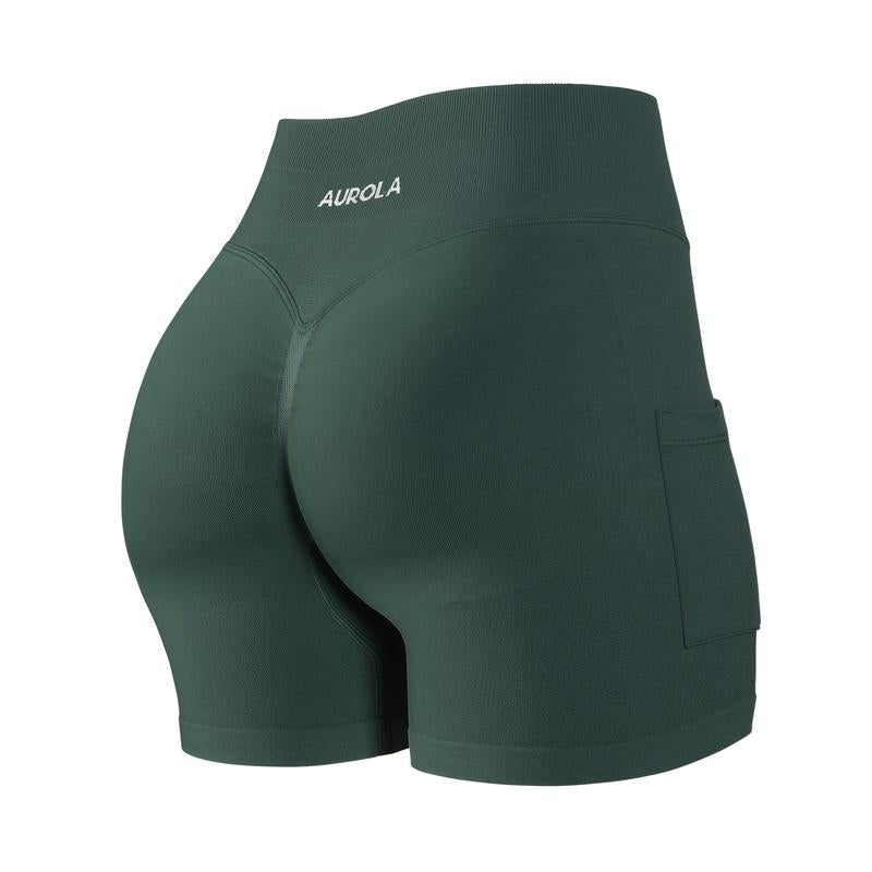 AUROLA Side Pockets Influence Shorts 4.5'' Squat Proof Seamless Workout Shorts for Women, Gym Running Yoga Shorts