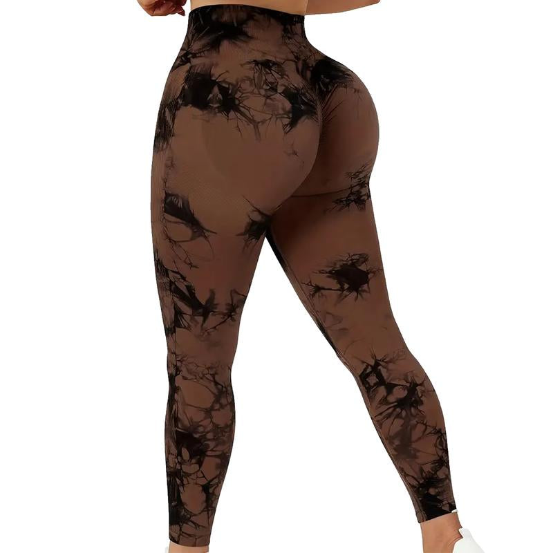 Women Workout Leggings Scrunch Butt High Waist Gym Yoga Pants Tights Tie Dye Yoga Legging