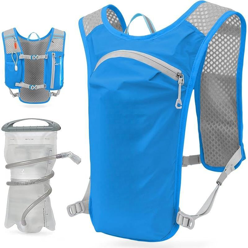 Lightweight Running Hydration Vest Backpack with 1.5L Water Bladder for Hiking, Cycling, and Marathons