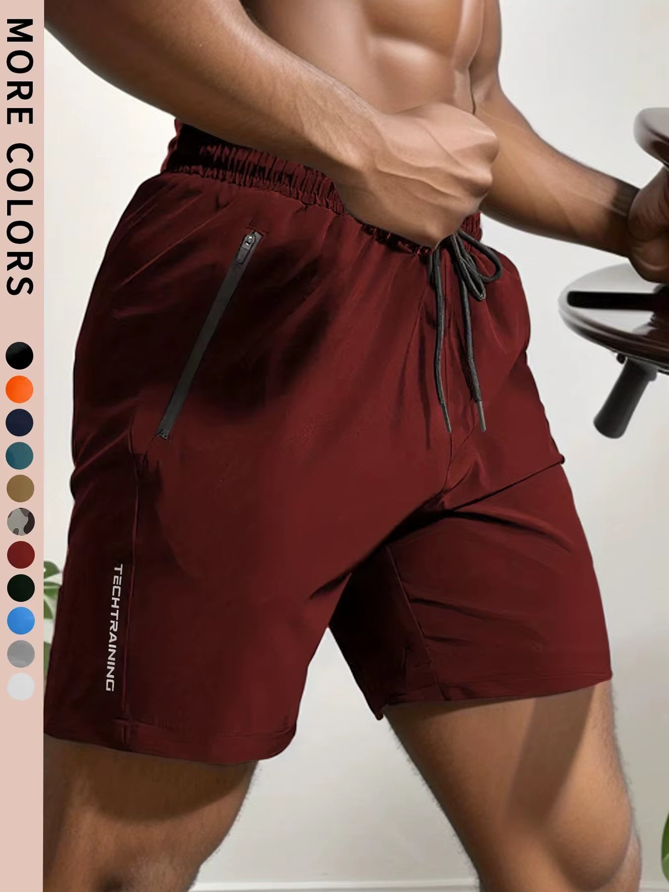 Men'S Bottoms for Summer Gym Workout Running Cycling,Quick Drying Breathable Drawstring Waist Sports Shorts 2-0428