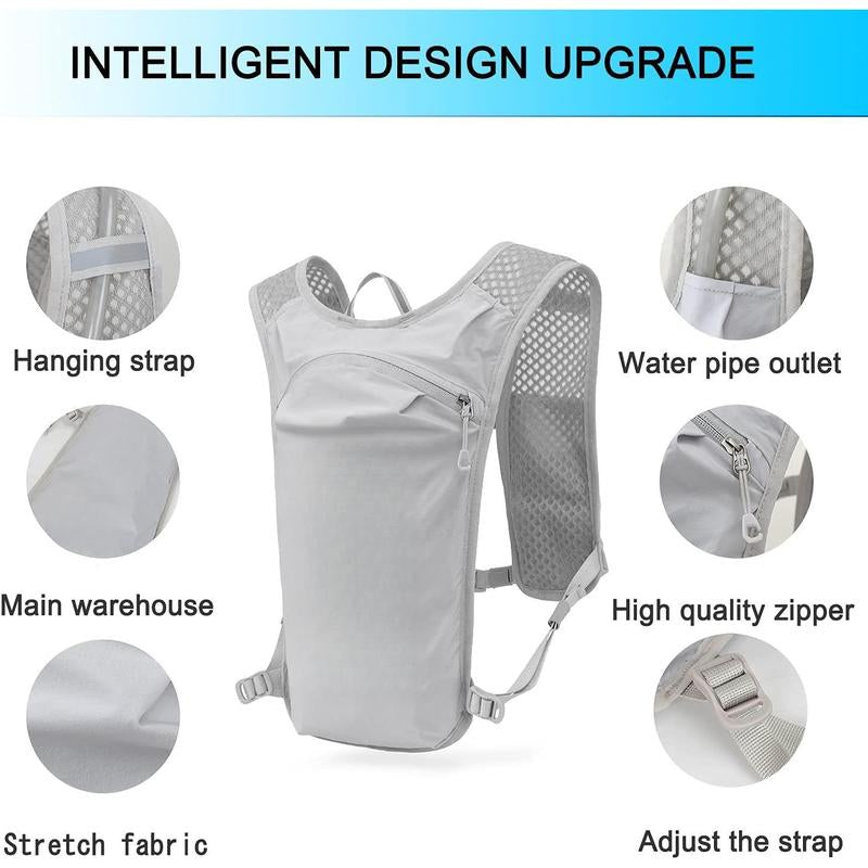 Lightweight Running Hydration Vest Backpack with 1.5L Water Bladder for Hiking, Cycling, and Marathons