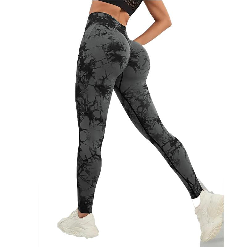Women Workout Leggings Scrunch Butt High Waist Gym Yoga Pants Tights Tie Dye Yoga Legging
