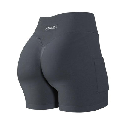 AUROLA Side Pockets Influence Shorts 4.5'' Squat Proof Seamless Workout Shorts for Women, Gym Running Yoga Shorts