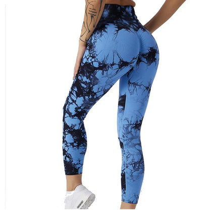 Women Workout Leggings Scrunch Butt High Waist Gym Yoga Pants Tights Tie Dye Yoga Legging