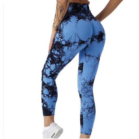 Women Workout Leggings Scrunch Butt High Waist Gym Yoga Pants Tights Tie Dye Yoga Legging