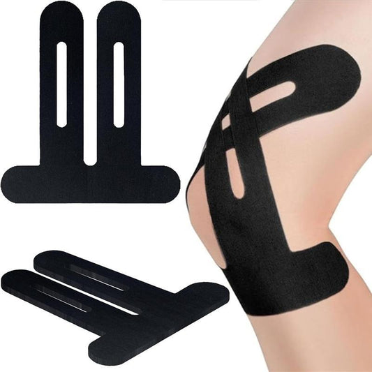 Precut Kinesiology Tape for Knees, 10 Pcs - Knee Support & Stability, Knee Pain Relief Athletic Tape - Waterproof & Elastic, Breathable Hypoallergenic Latex-Free Tape, Black Training Basketball
