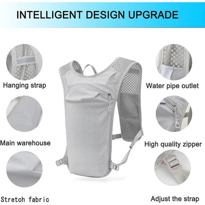 Lightweight Running Hydration Vest Backpack with 1.5L Water Bladder for Hiking, Cycling, and Marathons